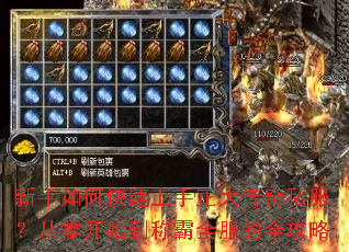 新手如何快速上手正大传奇私服?从零开始到称霸全服的全攻略 新手如何快速上手正大传奇私服?从零开始到称霸全服的全攻略